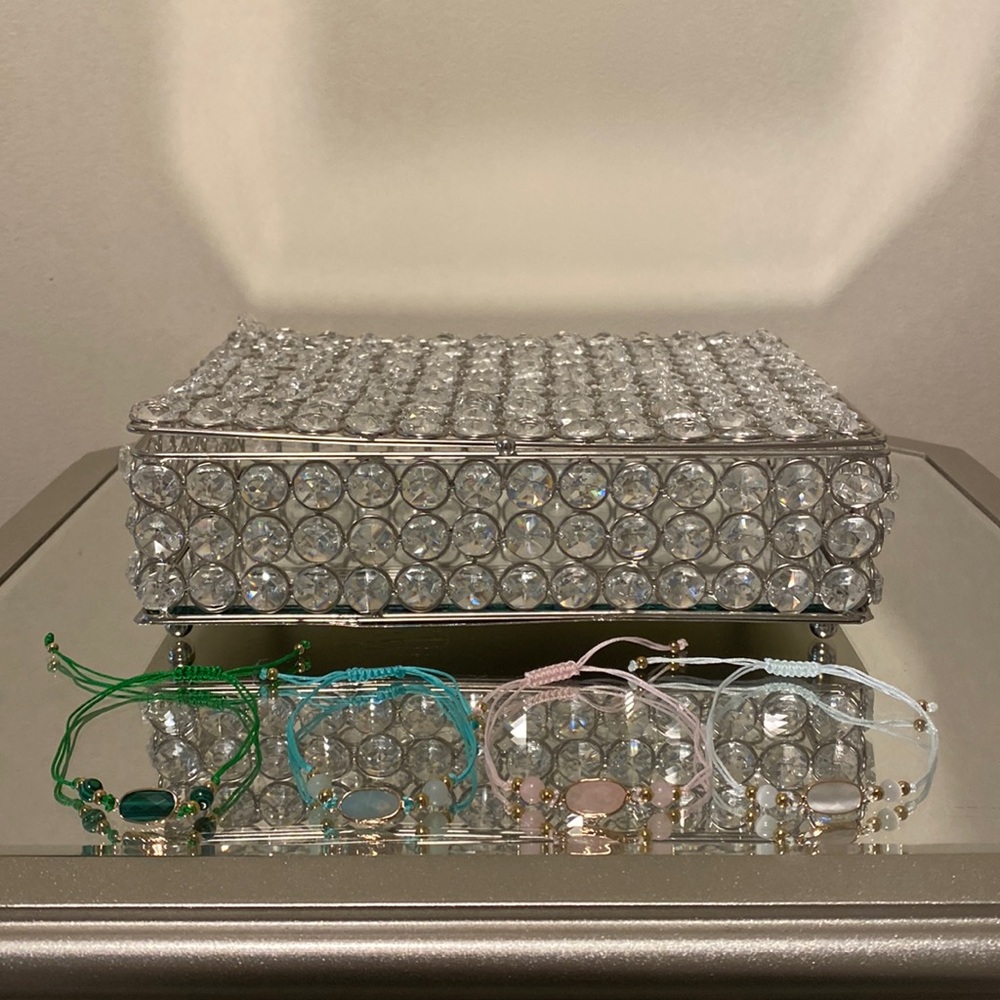 Stone and Gold Tone Adjustable Knot Bracelets